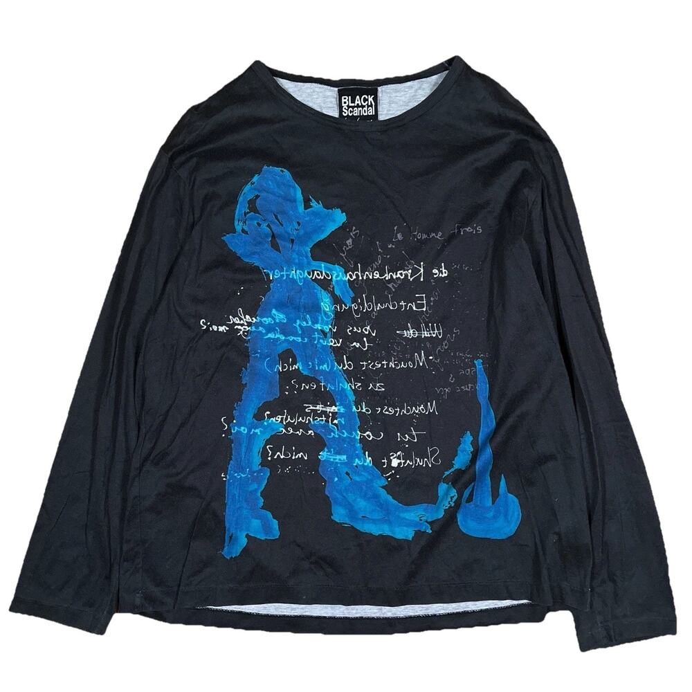 2020SS BLACK Scandal Yohji Yamamoto Long Sleeve Size 2 Grunge Designer Japan Art